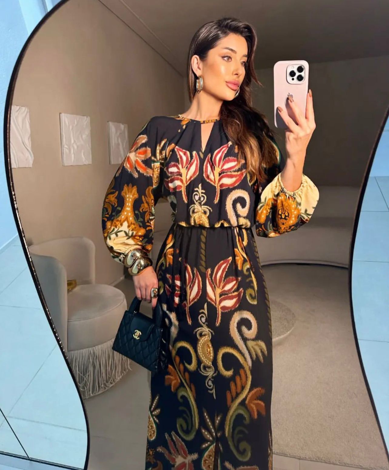 Vestido longo estampas - Tam M