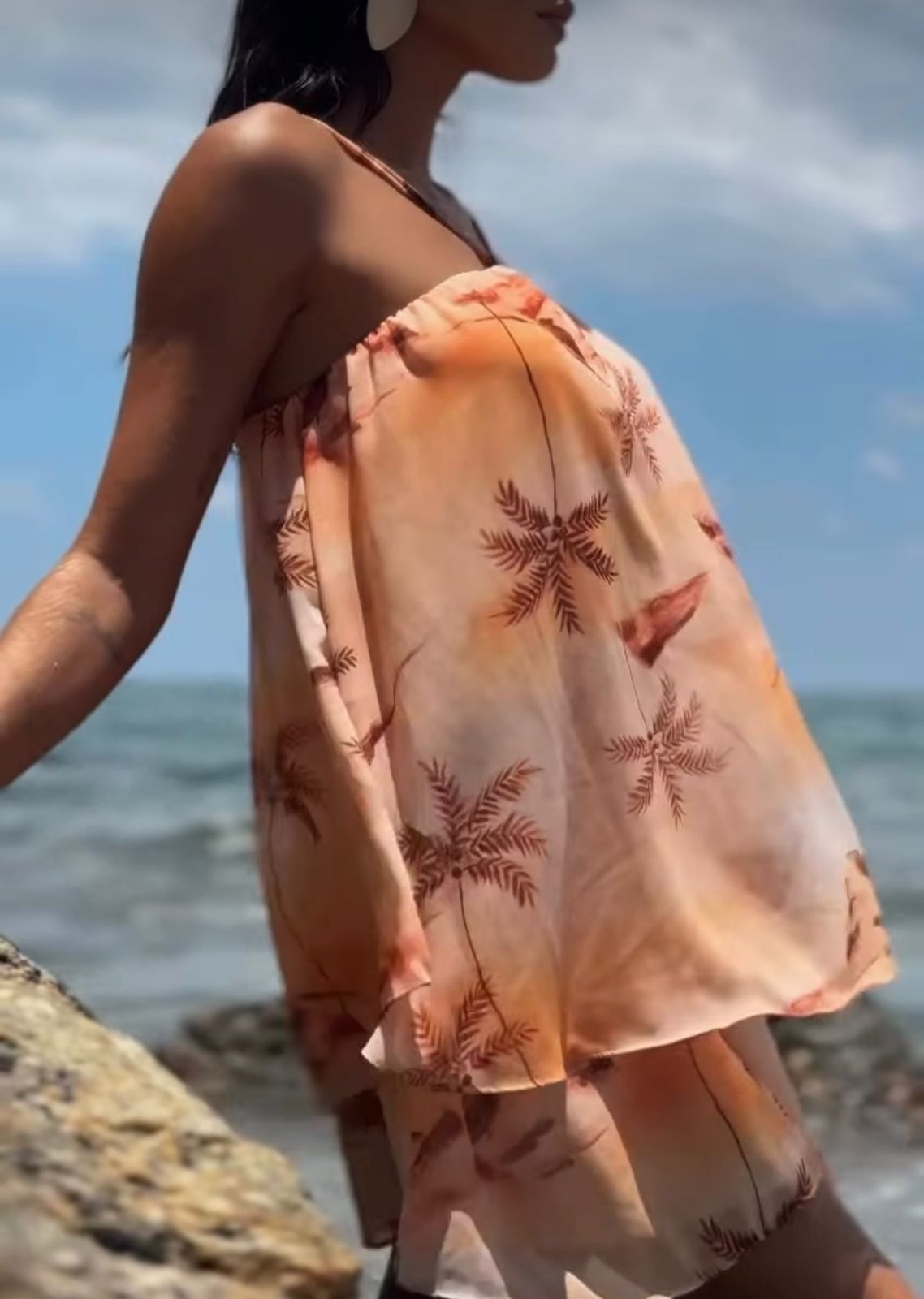 Vestido Mini coqueiros - tam único