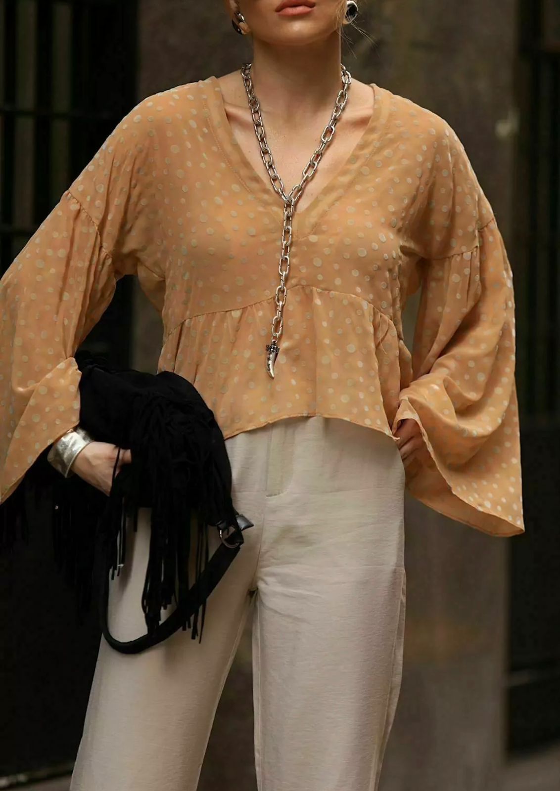 Blusa Bata Poá
