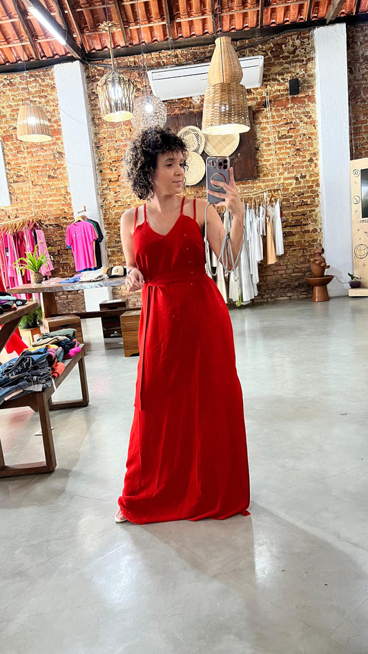 Vestido Longo  Alça Dupla