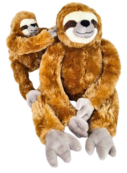 Bicho Preguiça Pelúcia -Mãe e filho