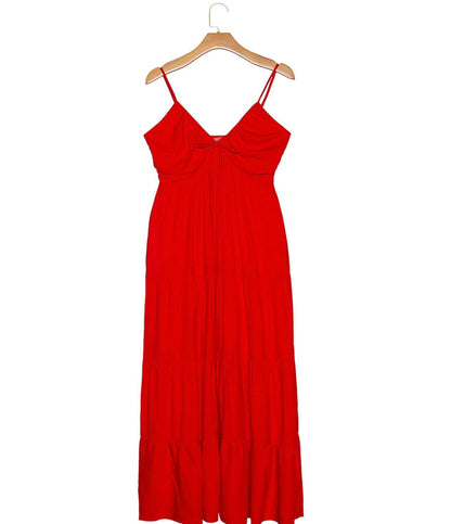Vestido babados camadas - vermelho