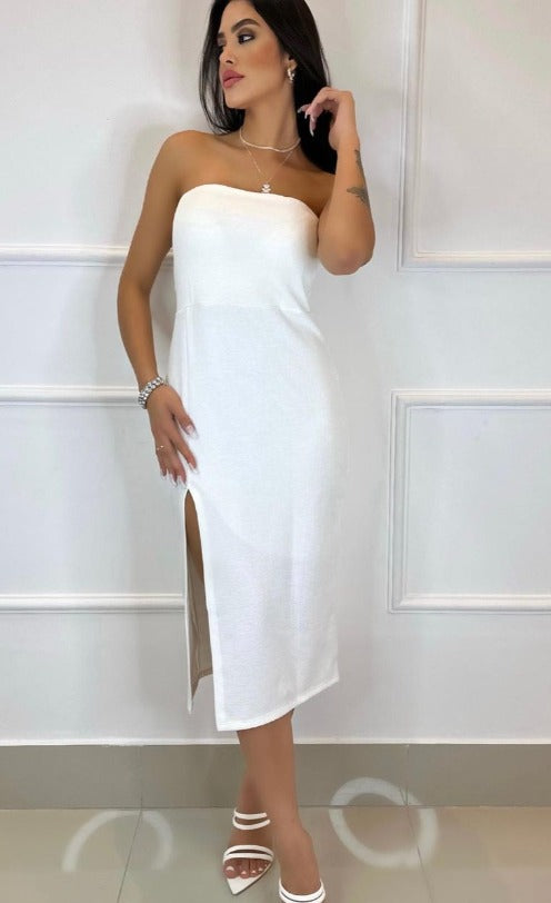 Vestido Midi Branco - tam único