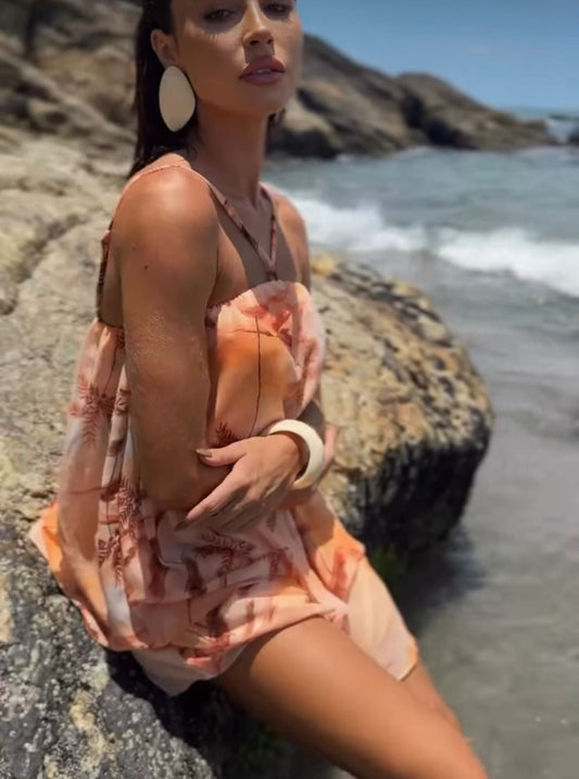 Vestido Mini coqueiros - tam único
