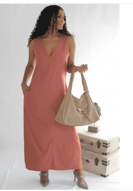 Vestido terracota liso - G