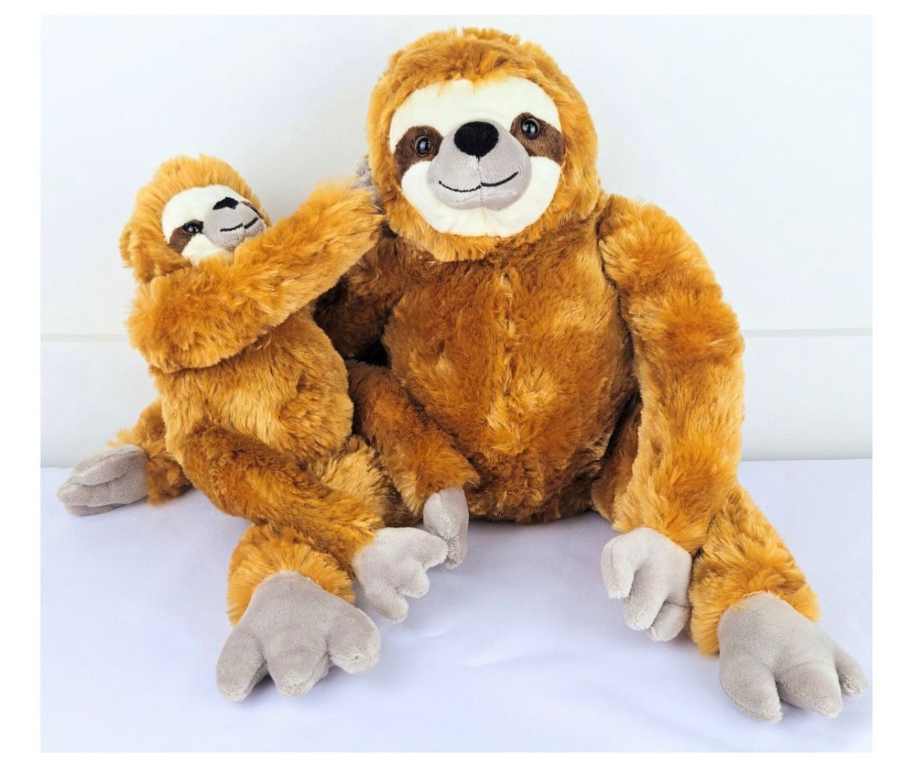 Bicho Preguiça Pelúcia -Mãe e filho