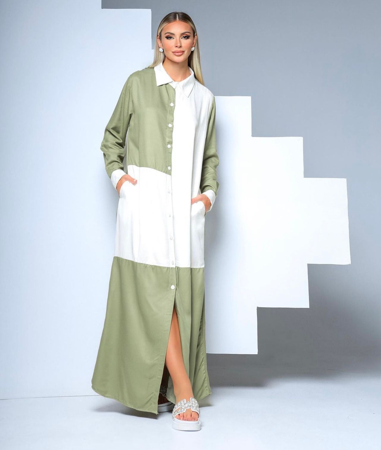 Maxi chemise recortes