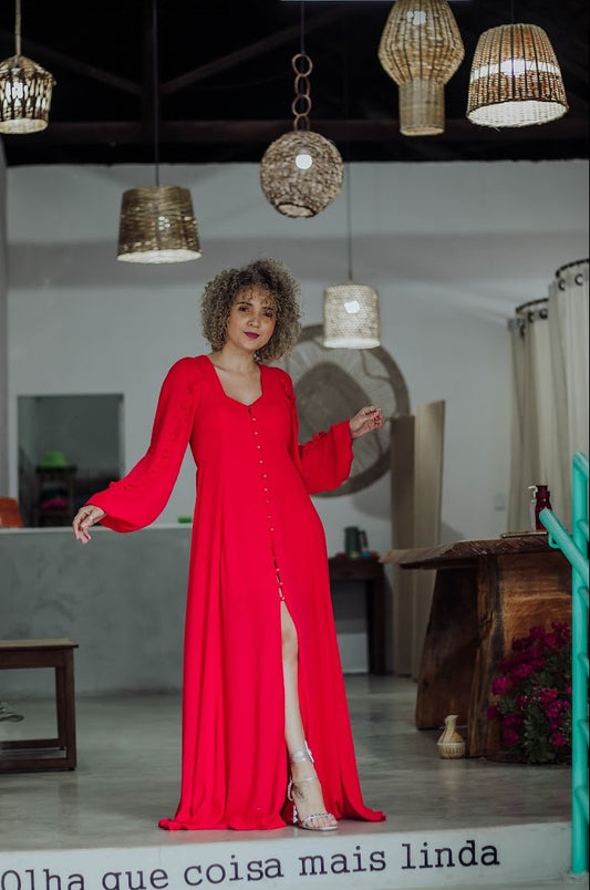 Vestido Longo Island Laranja